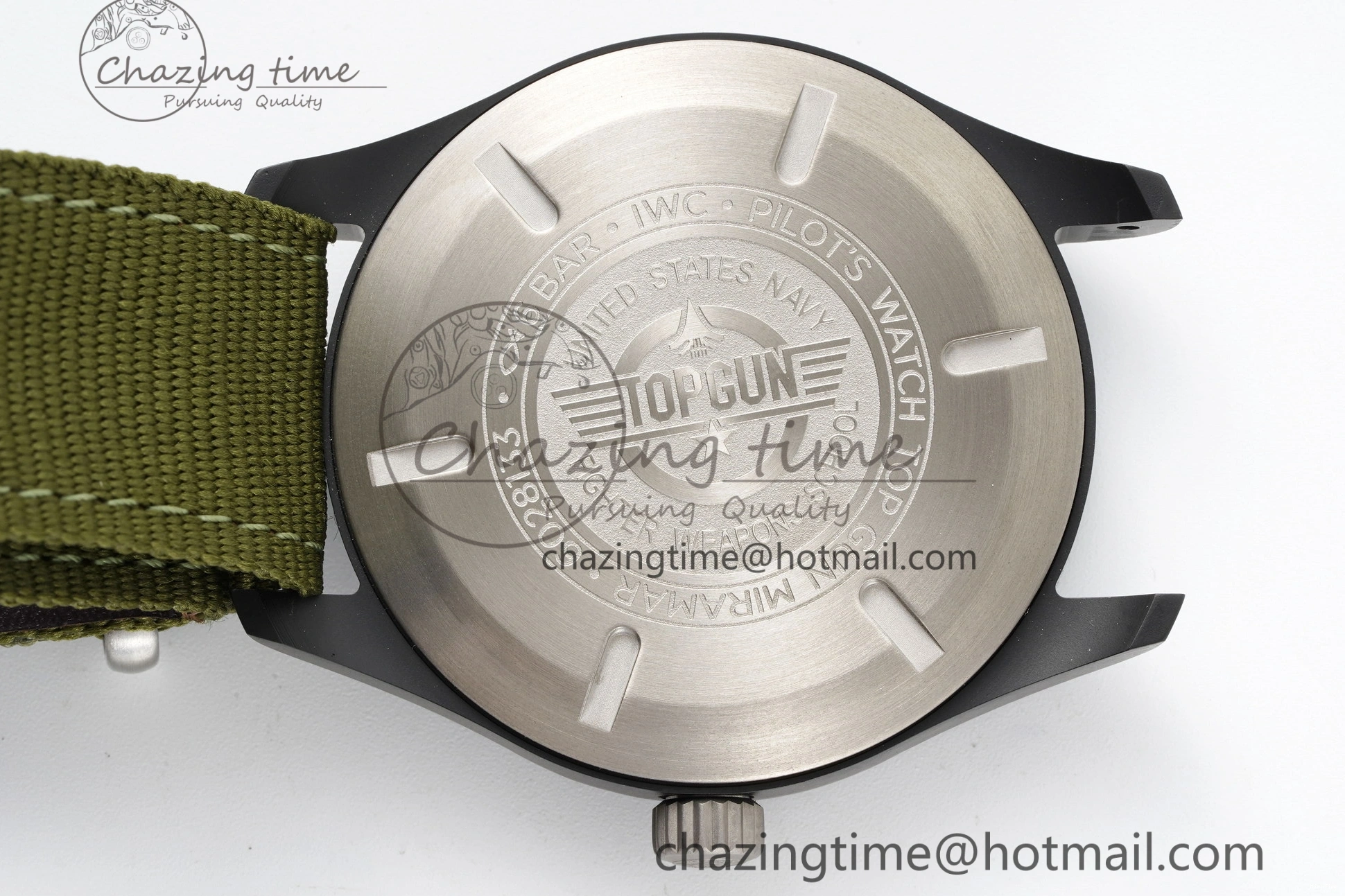 MIROTIME 0207 Top Gun Pilot Mark XVIII Limited “SFTI” M+F 1:1 Best Edition Black Dial on Green Nylon Strap A WaterResistant 7064